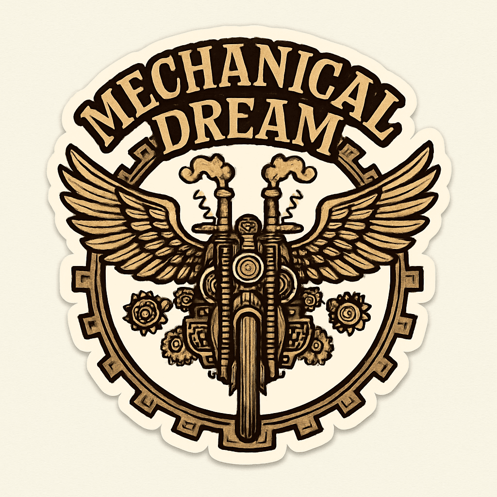 Steampunk Motorcycle with Wings Sticker