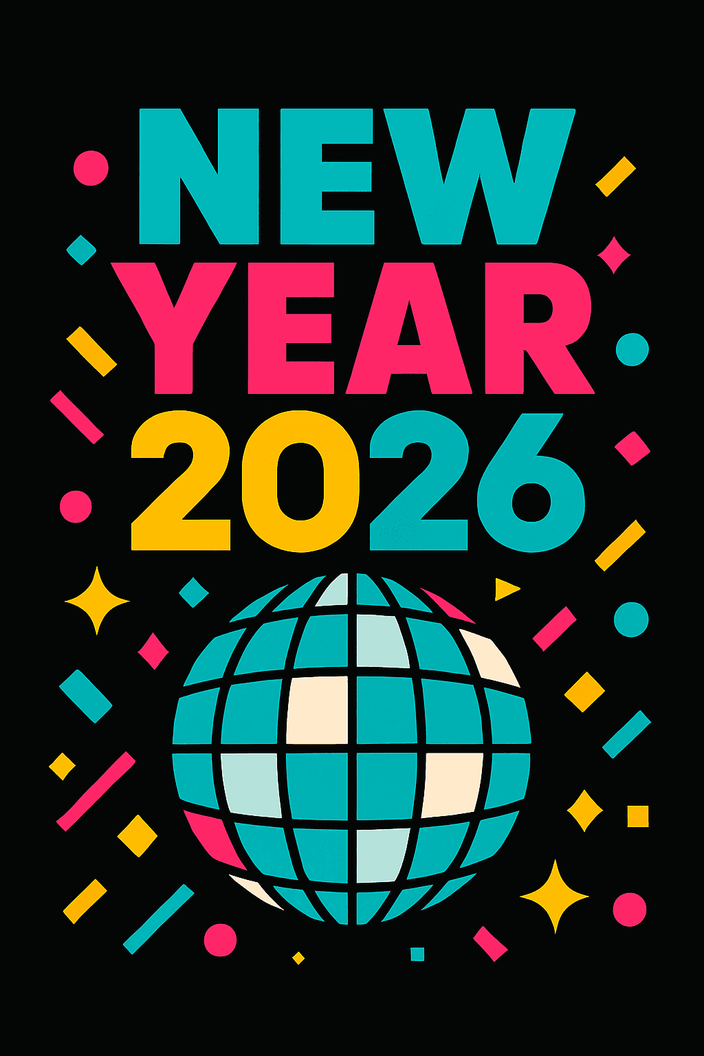 Bright and Bold New Year 2026 Celebration Design