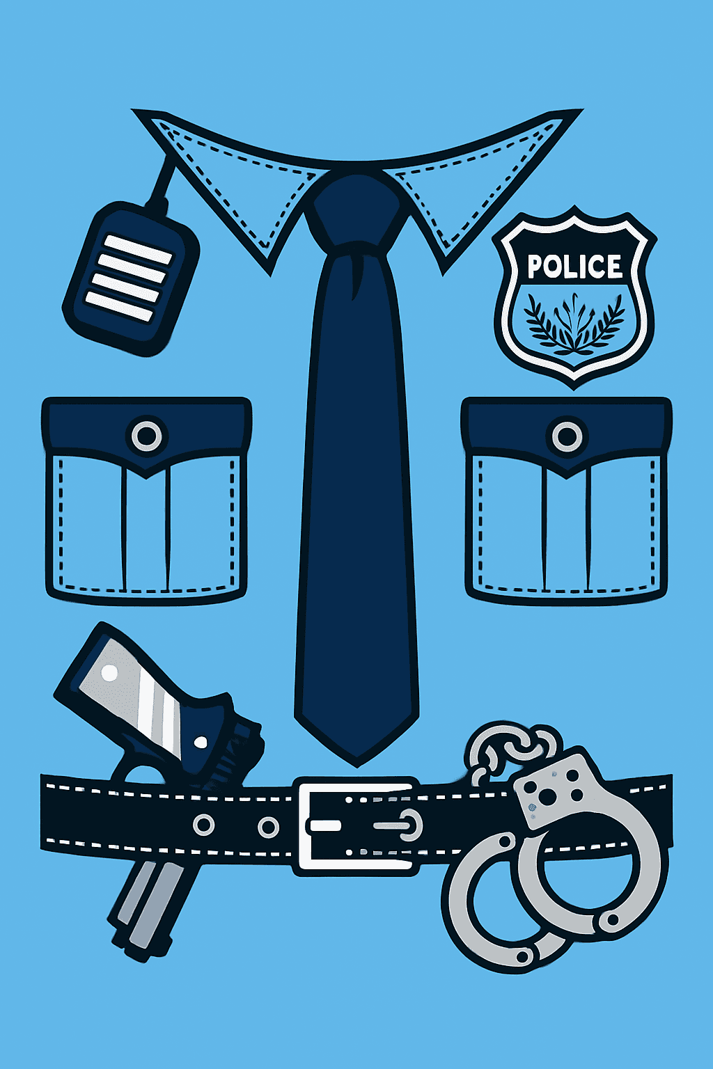 Police Uniform Elements Graphic Design