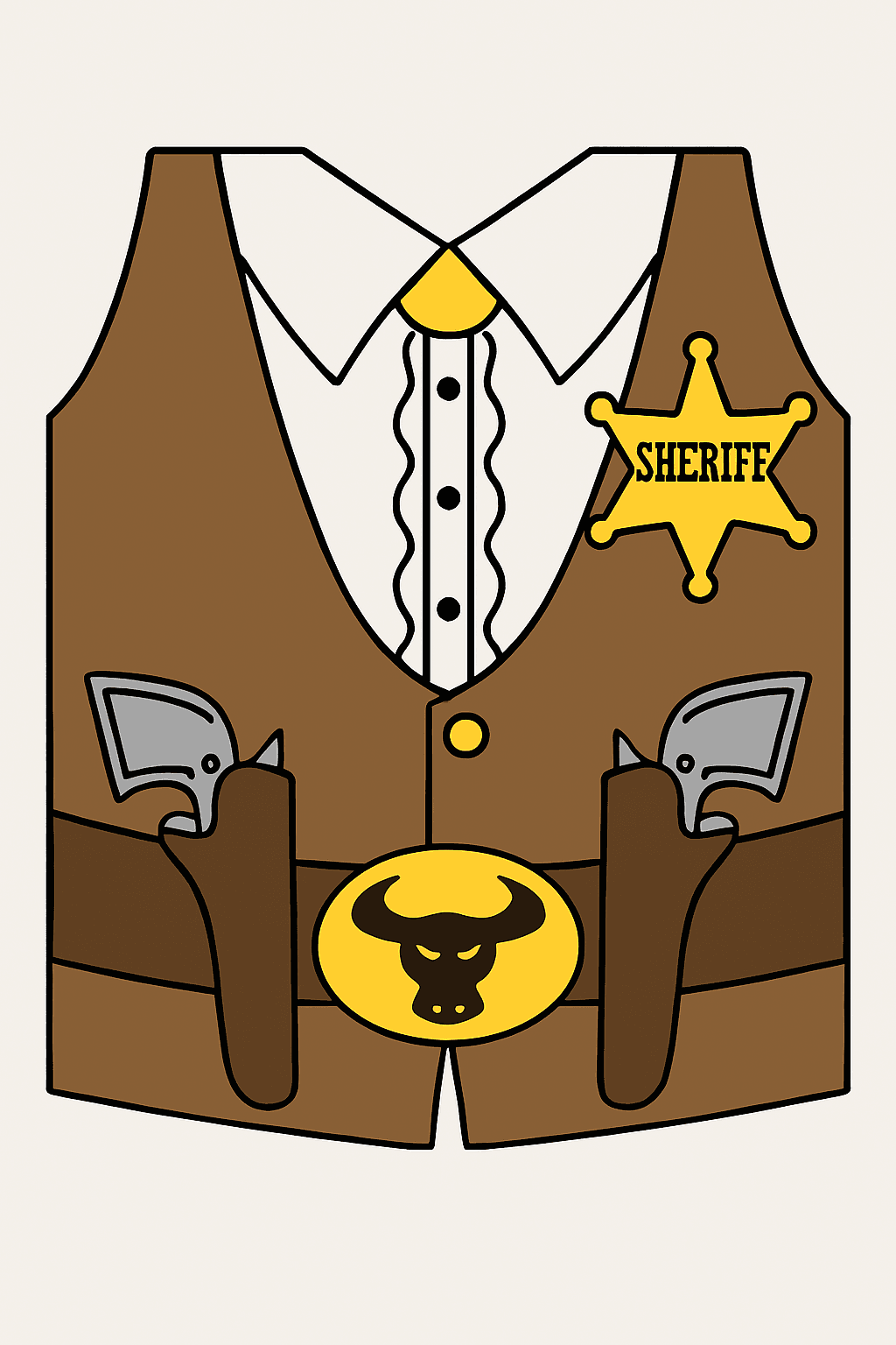 Classic Sheriff Vest with Guns and Badge