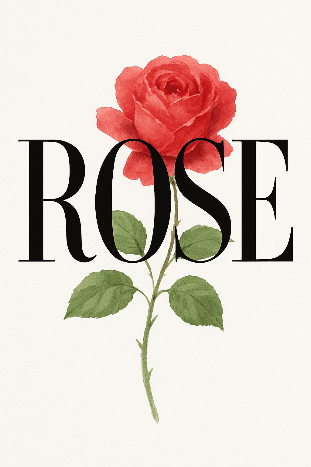 Elegant Rose Typography Design