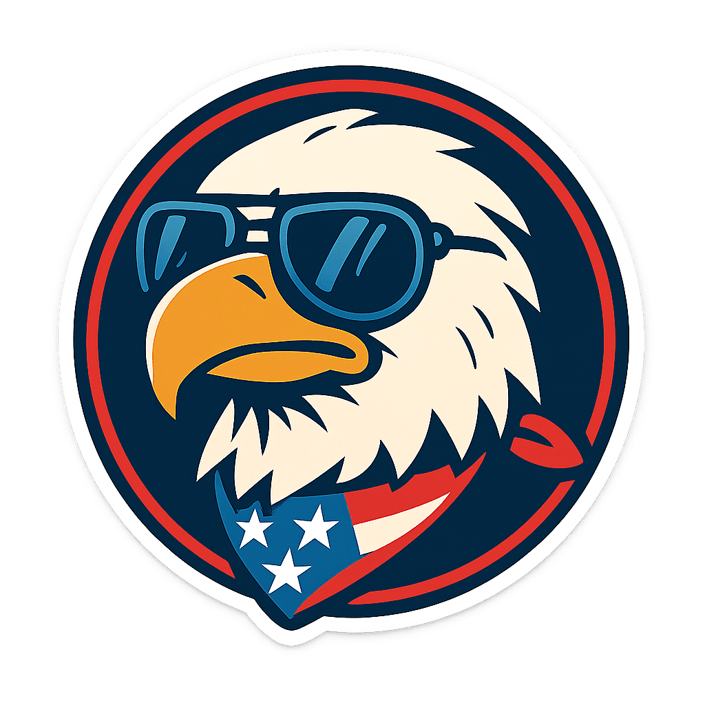Cool Eagle with Shades and Bandana