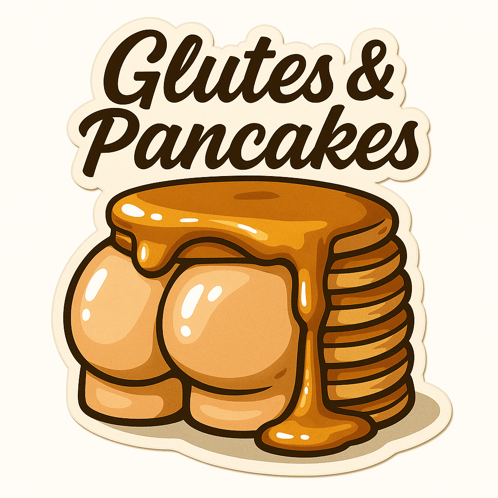 Glutes & Pancakes Funny Fitness Sticker