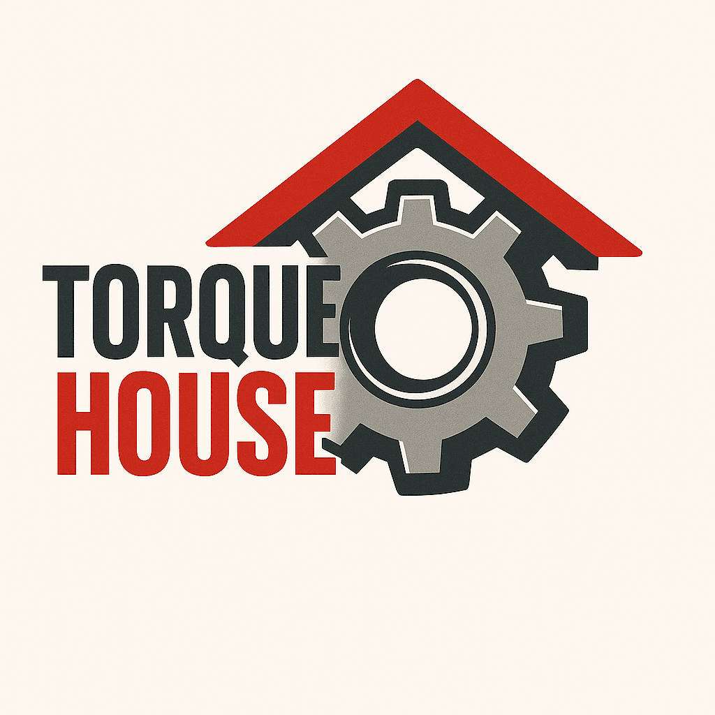 Torque House: Industrial Gear & Home Fusion Logo