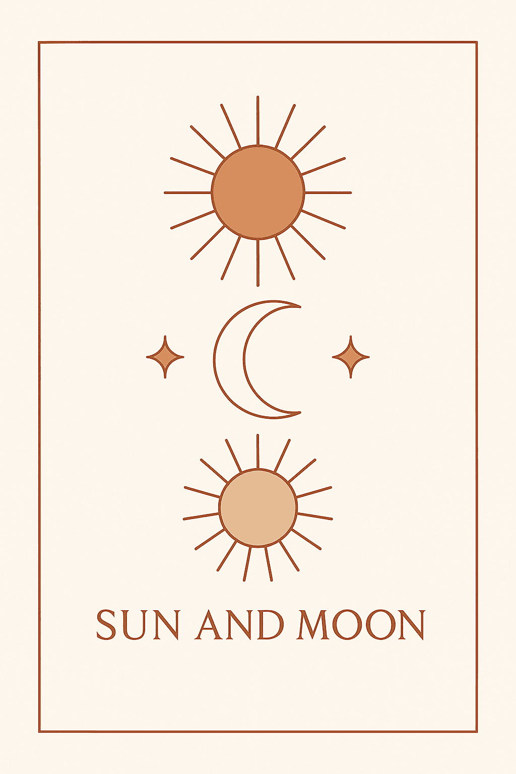 Minimalist Sun and Moon Celestial Design