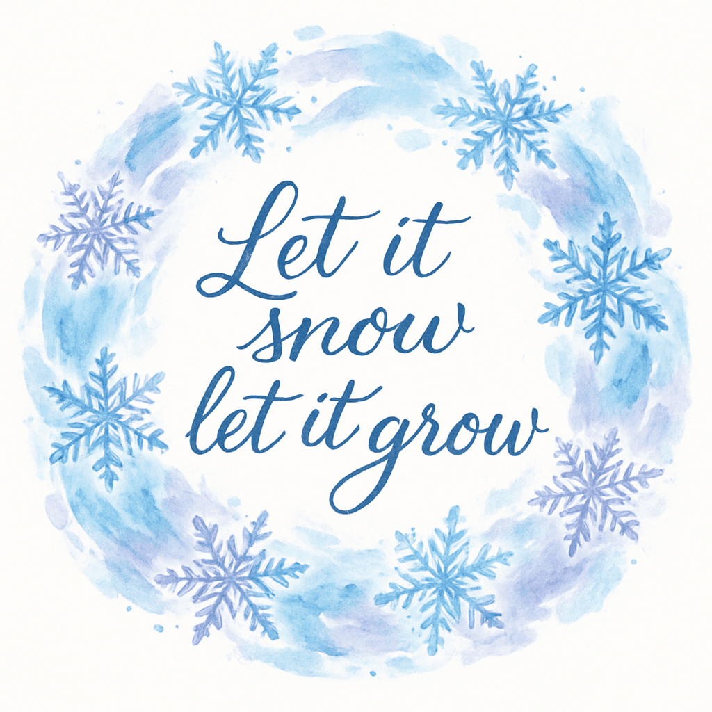 Let It Snow, Let It Grow Winter Quote