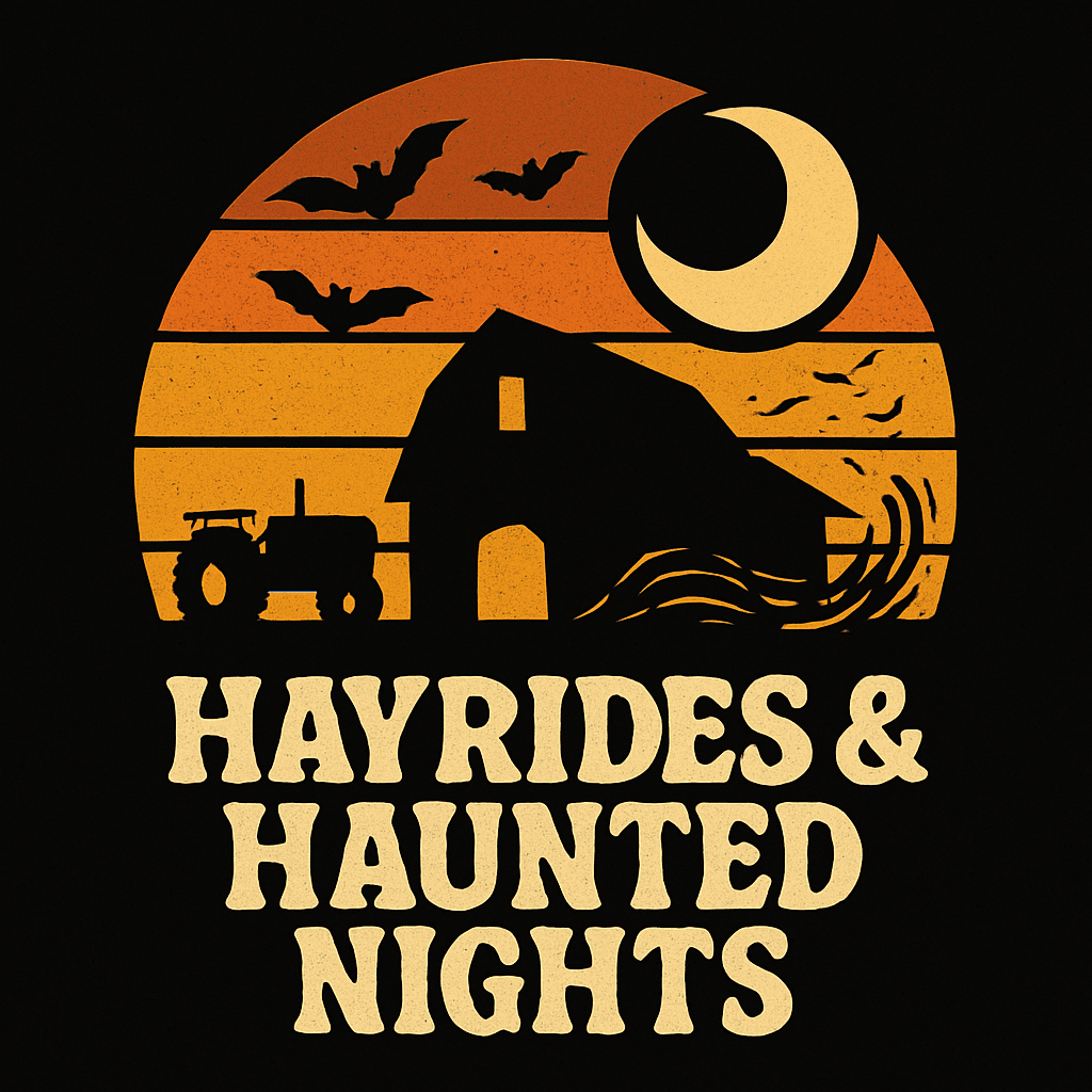 Hayrides & Haunted Nights Retro Halloween Design