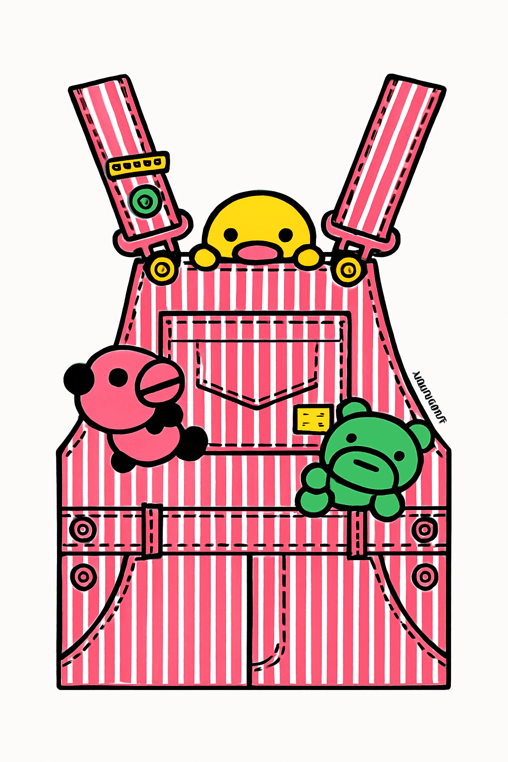Playful Overalls with Cute Animal Friends